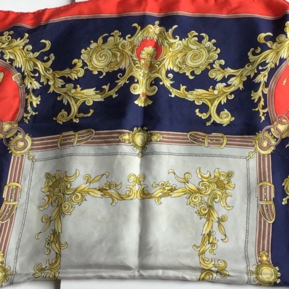 Nice hand rolled women 100% pure Silk Écharpe/scarf gorgeous print & colours - Picture 3 of 4